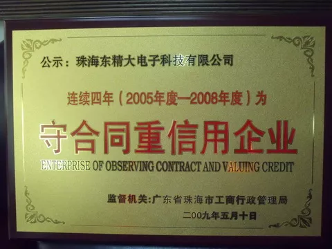 2005-2008年度珠海市守合同重信用企业